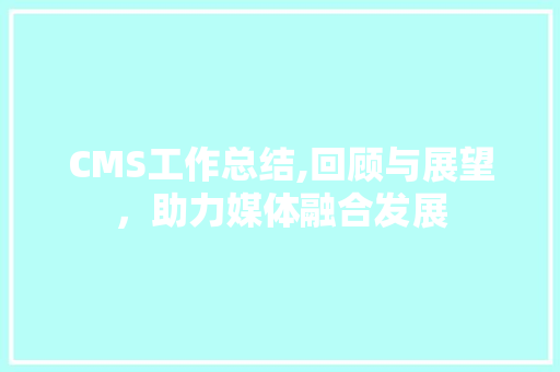 CMS工作总结,回顾与展望，助力媒体融合发展