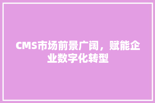 CMS市场前景广阔，赋能企业数字化转型