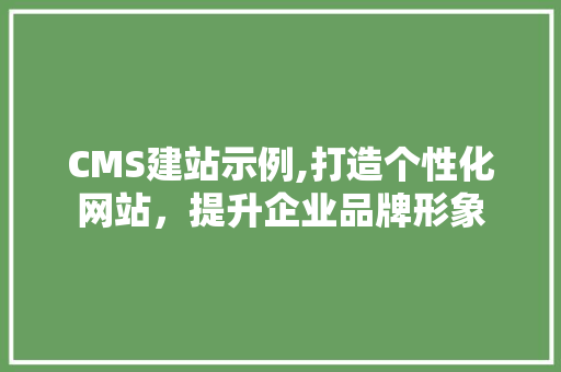 CMS建站示例,打造个性化网站，提升企业品牌形象