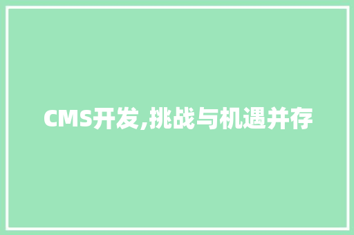 CMS开发,挑战与机遇并存
