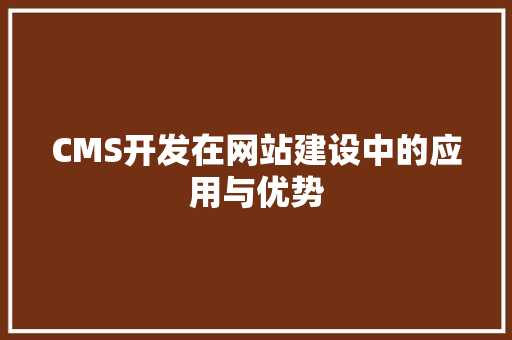 CMS开发在网站建设中的应用与优势