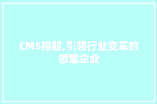 CMS控股,引领行业变革的领军企业