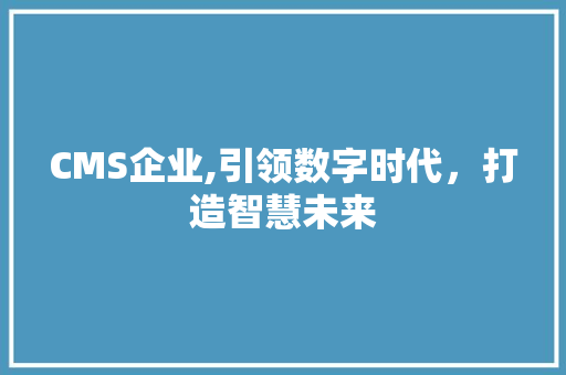 CMS企业,引领数字时代，打造智慧未来 网站开发
