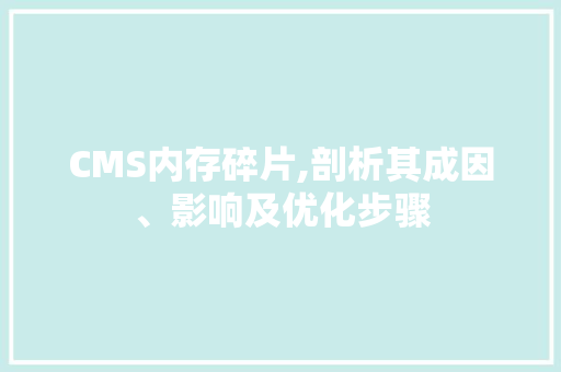 CMS内存碎片,剖析其成因、影响及优化步骤