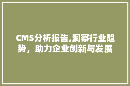 CMS分析报告,洞察行业趋势，助力企业创新与发展