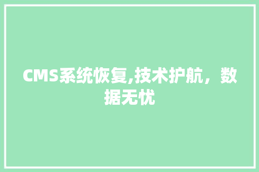 CMS系统恢复,技术护航，数据无忧