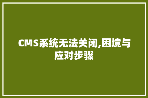 CMS系统无法关闭,困境与应对步骤