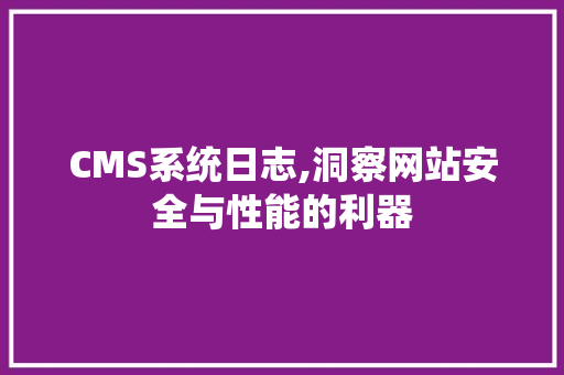 CMS系统日志,洞察网站安全与性能的利器