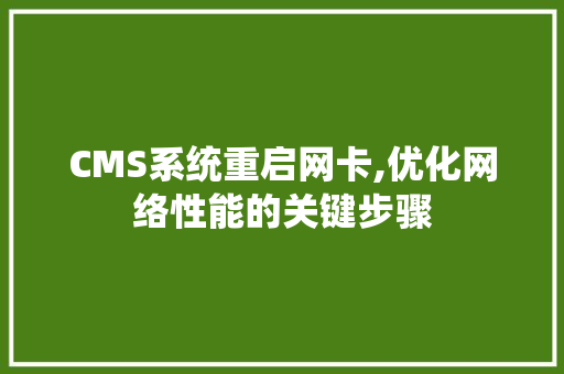 CMS系统重启网卡,优化网络性能的关键步骤 英文谷歌算法
