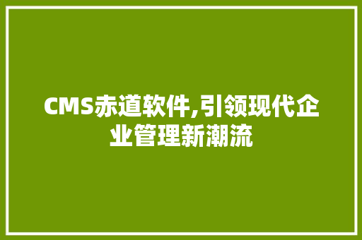 CMS赤道软件,引领现代企业管理新潮流