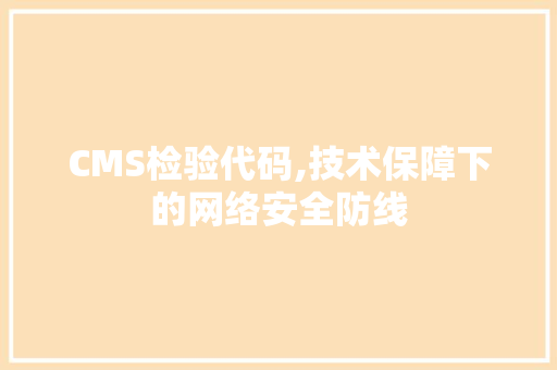 CMS检验代码,技术保障下的网络安全防线