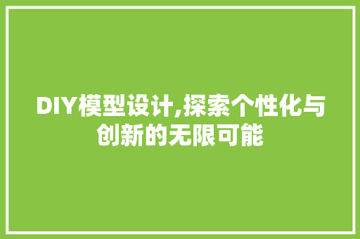 DIY模型设计,探索个性化与创新的无限可能