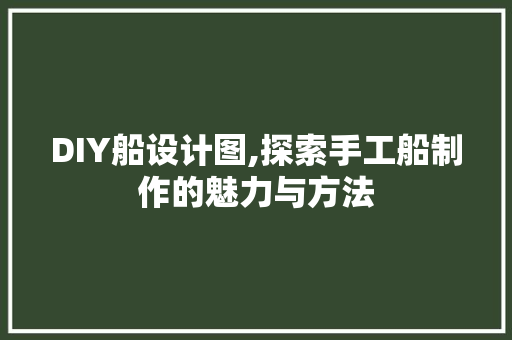DIY船设计图,探索手工船制作的魅力与方法