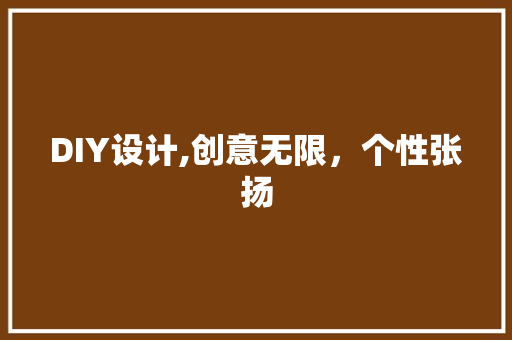 DIY设计,创意无限，个性张扬 AI技术学习