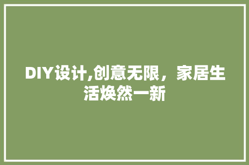 DIY设计,创意无限，家居生活焕然一新 网站优化