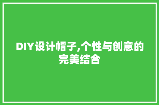 DIY设计帽子,个性与创意的完美结合