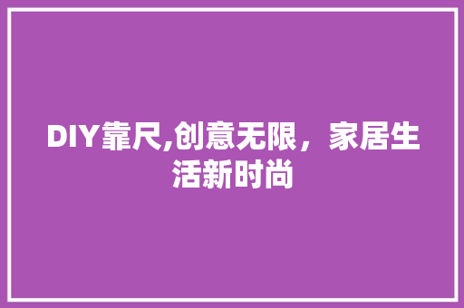 DIY靠尺,创意无限，家居生活新时尚