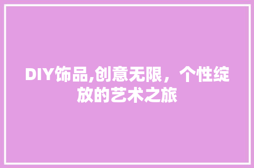 DIY饰品,创意无限，个性绽放的艺术之旅