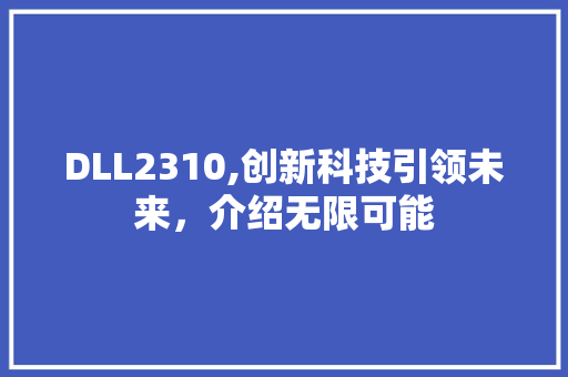 DLL2310,创新科技引领未来，介绍无限可能