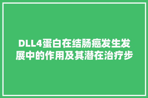 DLL4蛋白在结肠癌发生发展中的作用及其潜在治疗步骤 seo技术