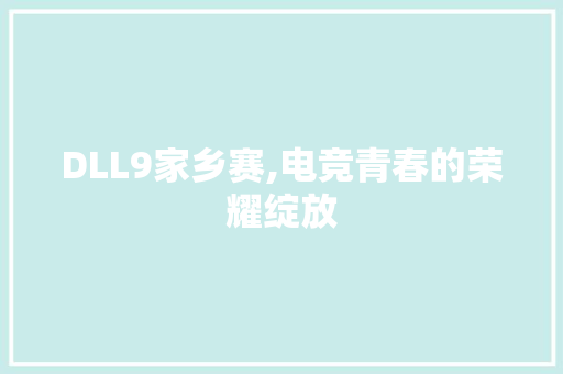 DLL9家乡赛,电竞青春的荣耀绽放 网站优化