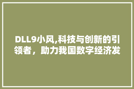 DLL9小风,科技与创新的引领者，助力我国数字经济发展 AI技术学习