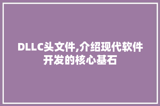 DLLC头文件,介绍现代软件开发的核心基石