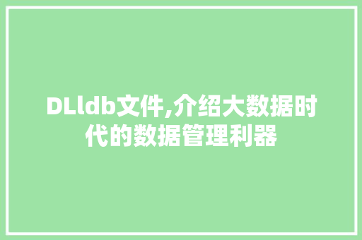 DLldb文件,介绍大数据时代的数据管理利器 网站开发
