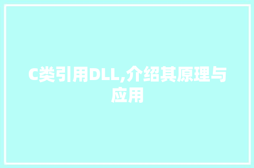 C类引用DLL,介绍其原理与应用