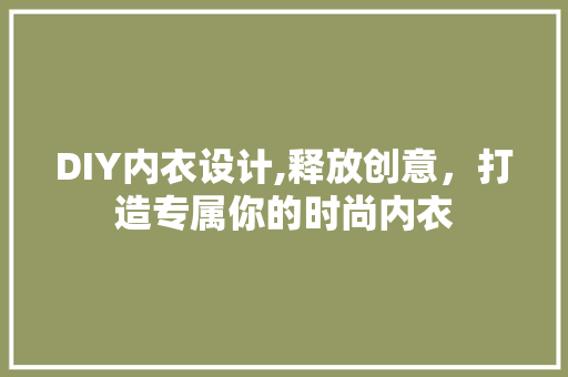 DIY内衣设计,释放创意，打造专属你的时尚内衣 百度算法