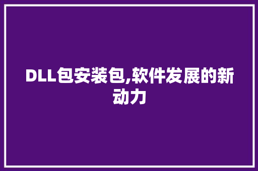 DLL包安装包,软件发展的新动力