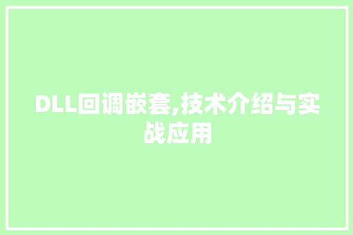 DLL回调嵌套,技术介绍与实战应用 网站开发
