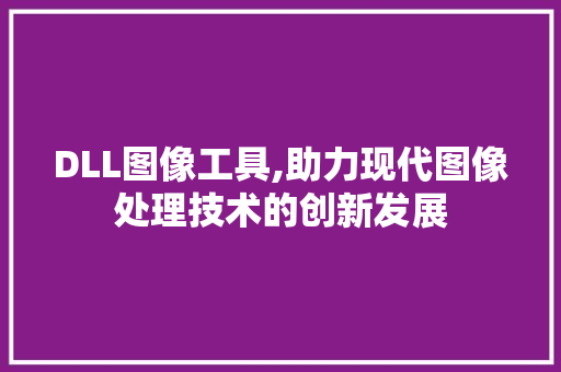 DLL图像工具,助力现代图像处理技术的创新发展