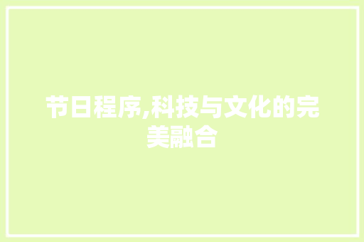 节日程序,科技与文化的完美融合