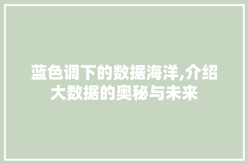 蓝色调下的数据海洋,介绍大数据的奥秘与未来