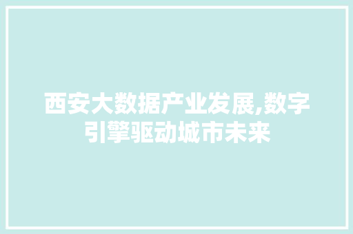 西安大数据产业发展,数字引擎驱动城市未来