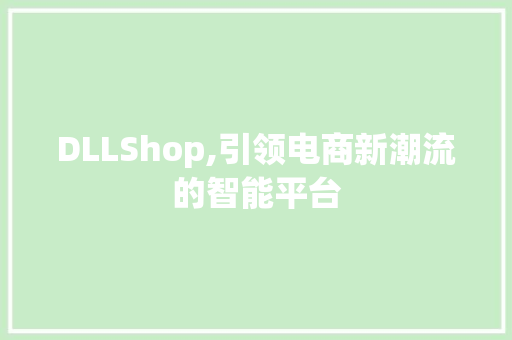 DLLShop,引领电商新潮流的智能平台 网站开发