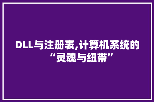 DLL与注册表,计算机系统的“灵魂与纽带”