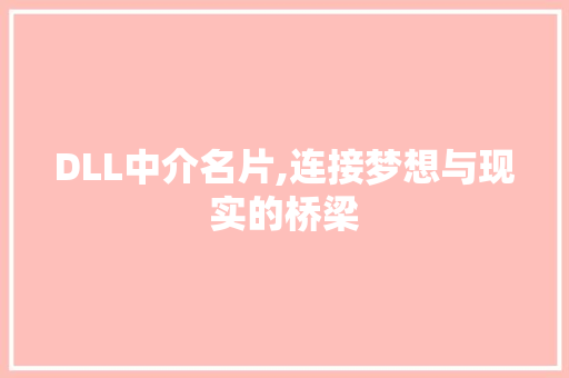 DLL中介名片,连接梦想与现实的桥梁