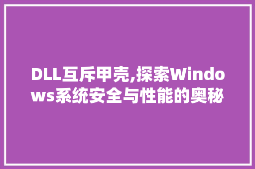 DLL互斥甲壳,探索Windows系统安全与性能的奥秘 网站开发