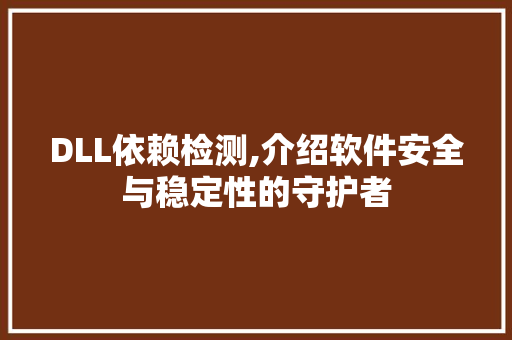 DLL依赖检测,介绍软件安全与稳定性的守护者 网站开发
