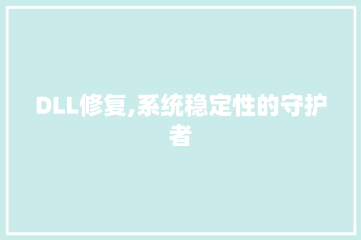 DLL修复,系统稳定性的守护者