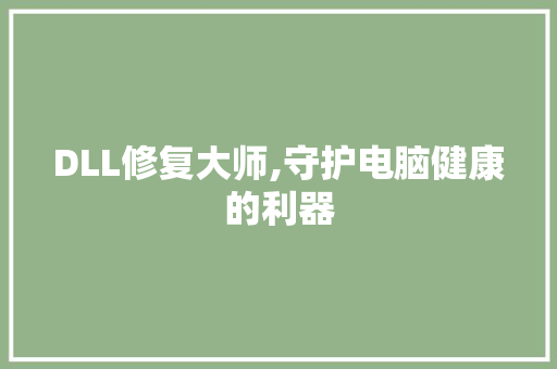 DLL修复大师,守护电脑健康的利器 英文谷歌算法