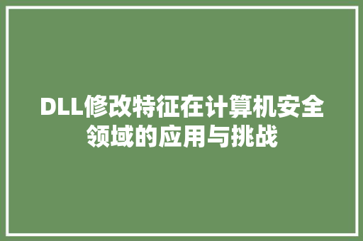 DLL修改特征在计算机安全领域的应用与挑战
