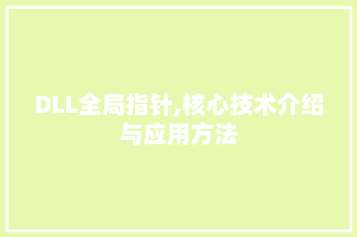 DLL全局指针,核心技术介绍与应用方法