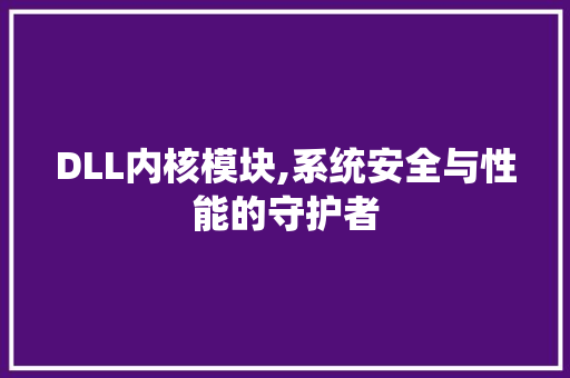 DLL内核模块,系统安全与性能的守护者