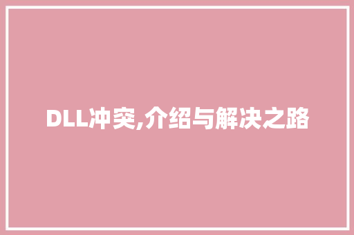 DLL冲突,介绍与解决之路 AI技术学习
