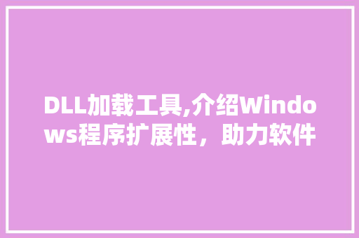 DLL加载工具,介绍Windows程序扩展性，助力软件开发新篇章