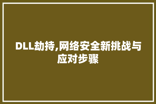 DLL劫持,网络安全新挑战与应对步骤