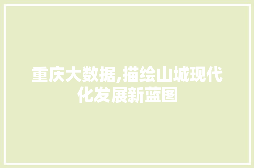重庆大数据,描绘山城现代化发展新蓝图